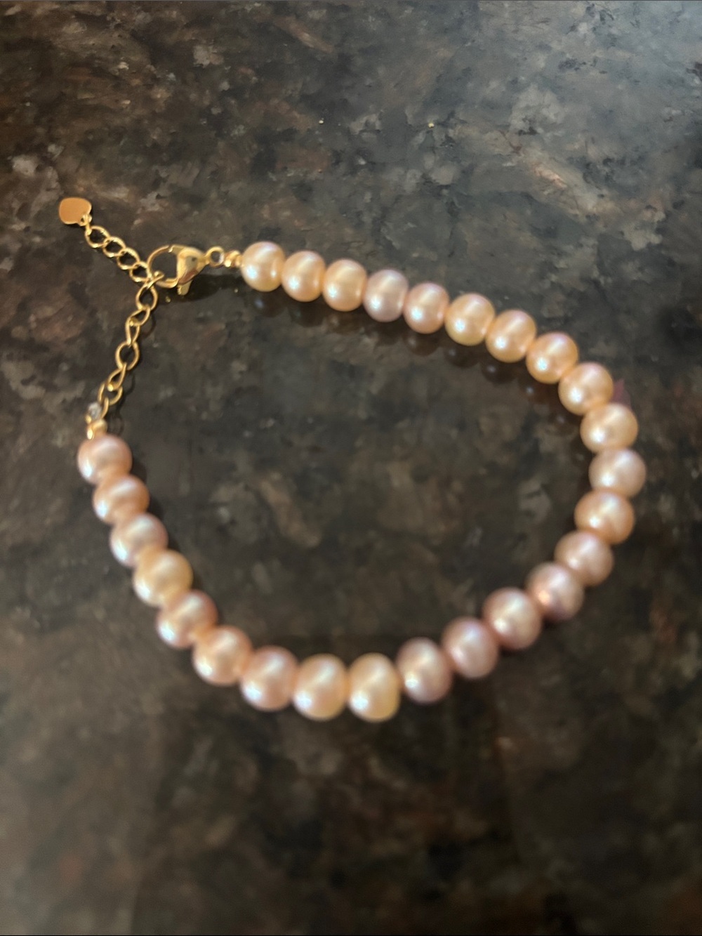 Freshwater Pearl Bracelet with Gold Chain